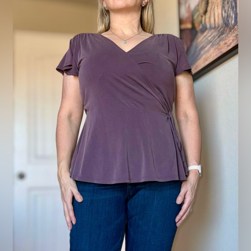 Wrap Purple Women's Top - Picture 4 of 11